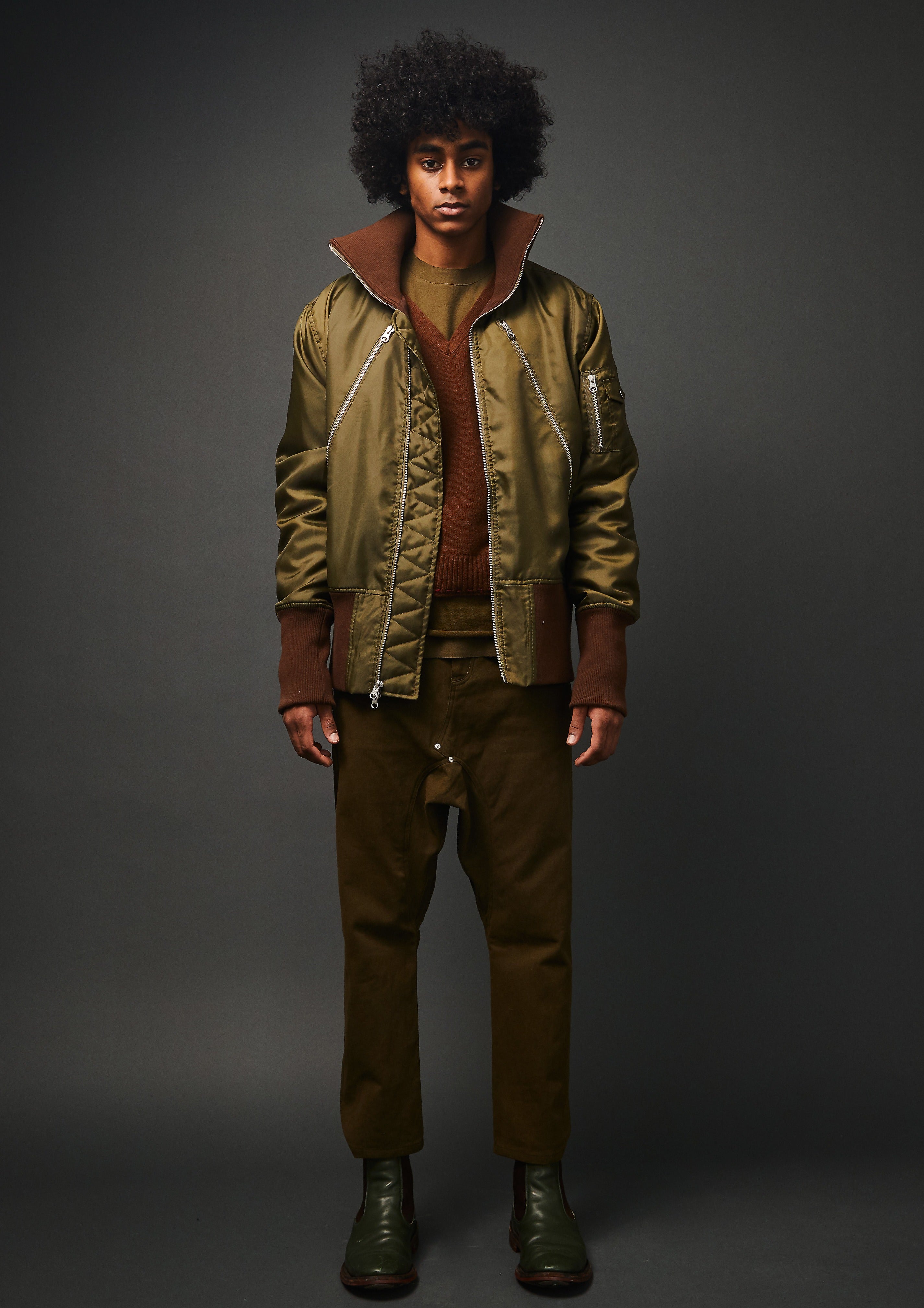 Flight Jacket in Olive