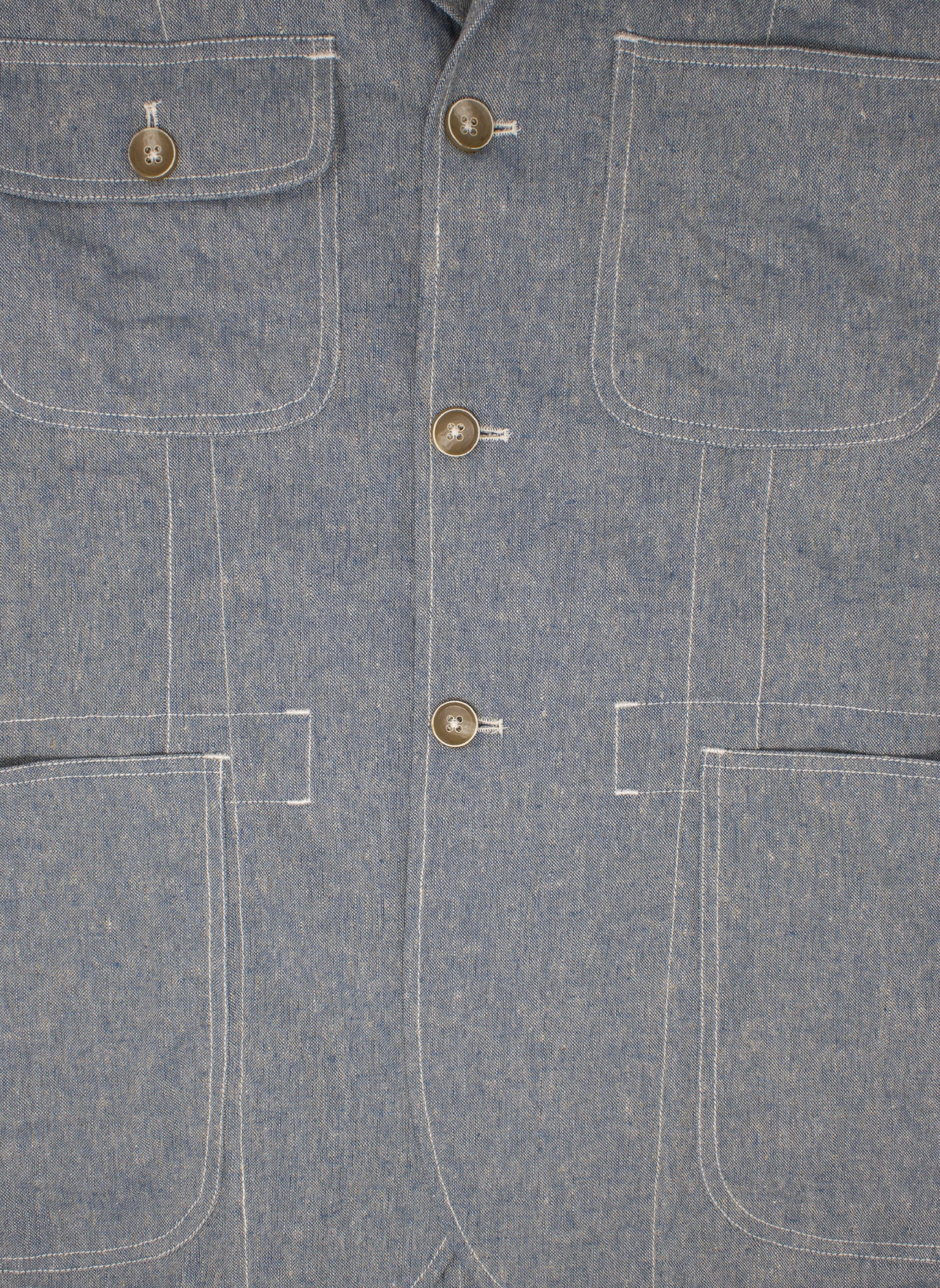 Benjamin Linen Relaxed Jacket in Chambray