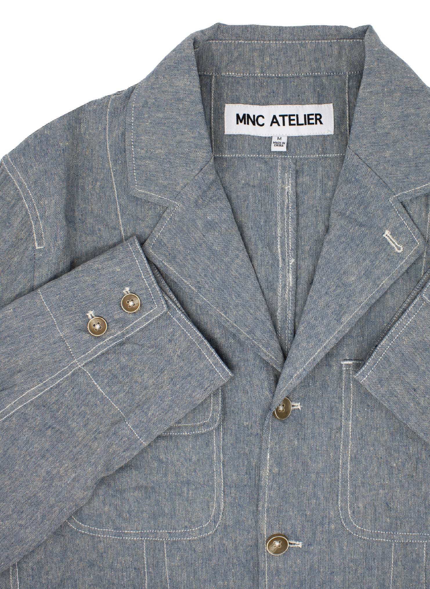 Benjamin Linen Relaxed Jacket in Chambray