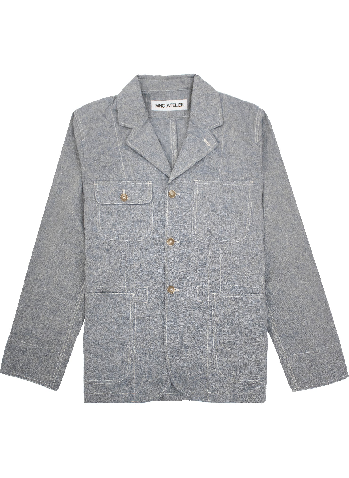 Benjamin Linen Relaxed Jacket in Chambray