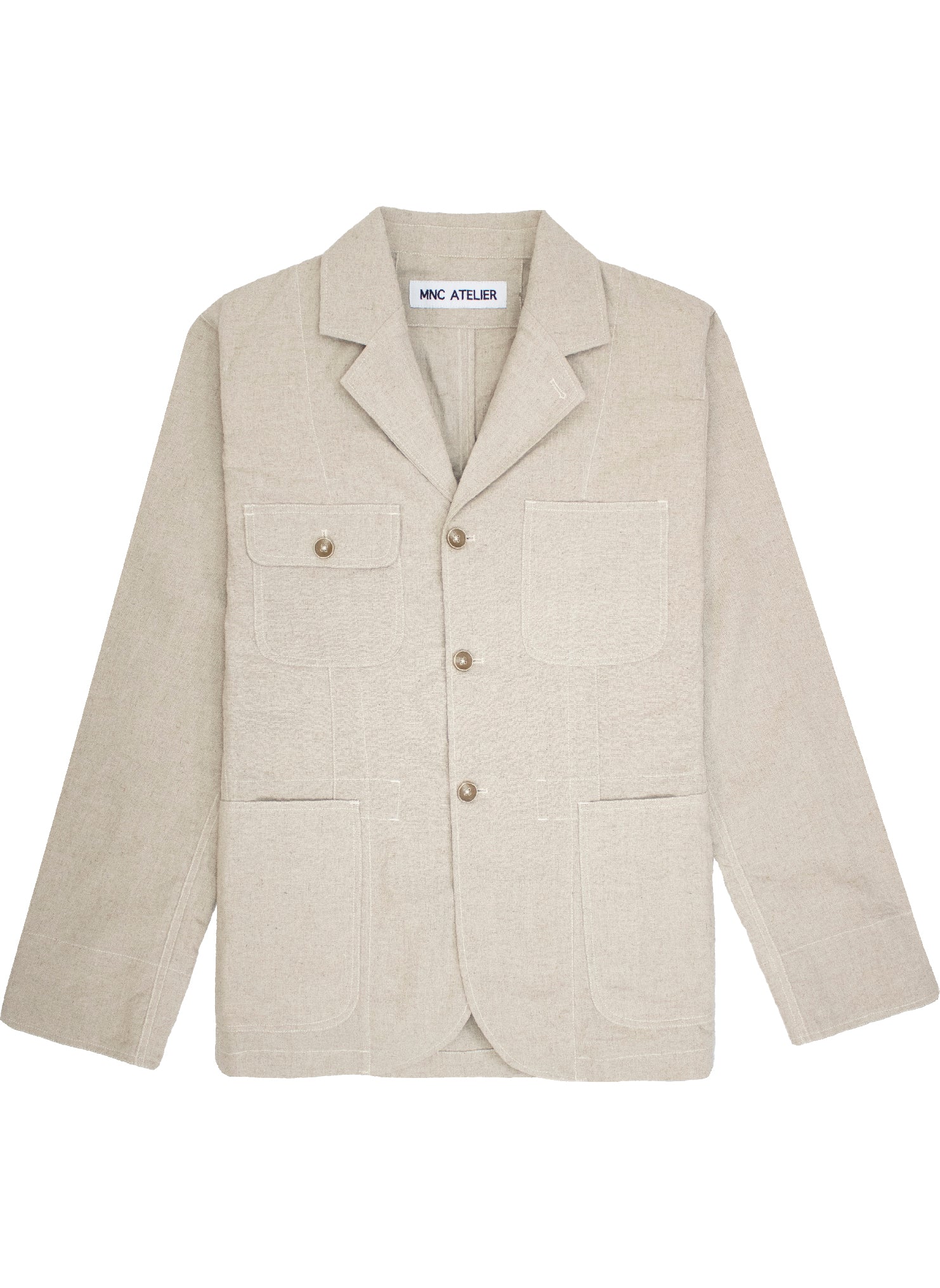 Benjamin Linen Relaxed Jacket in Stone