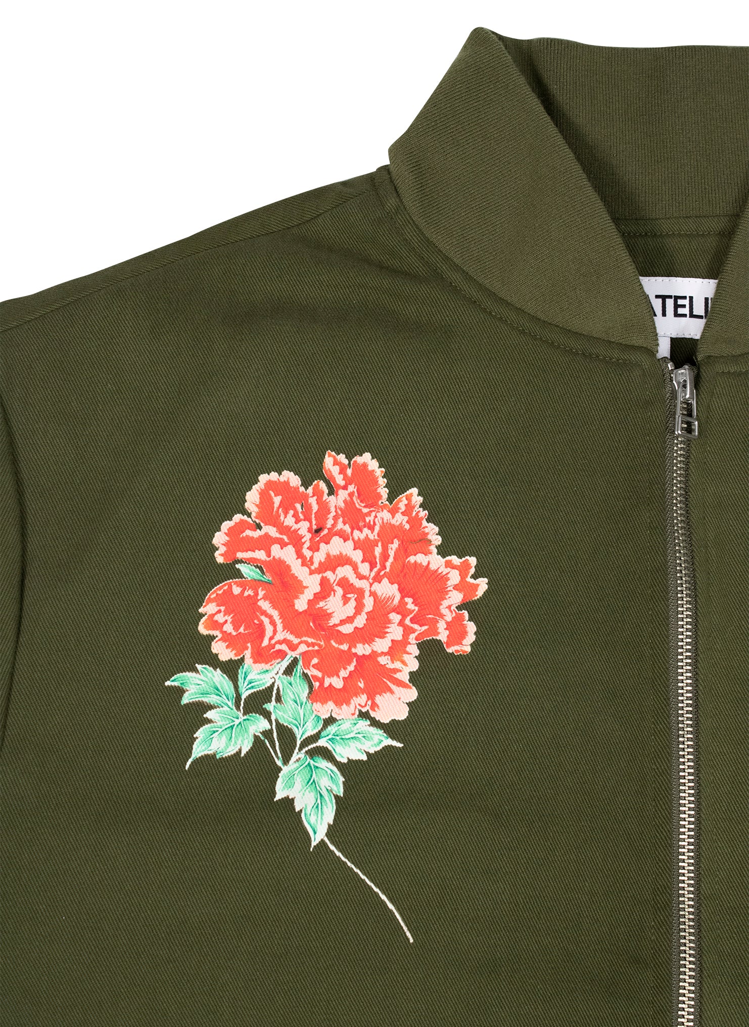 Flower Blouson Jacket in Olive