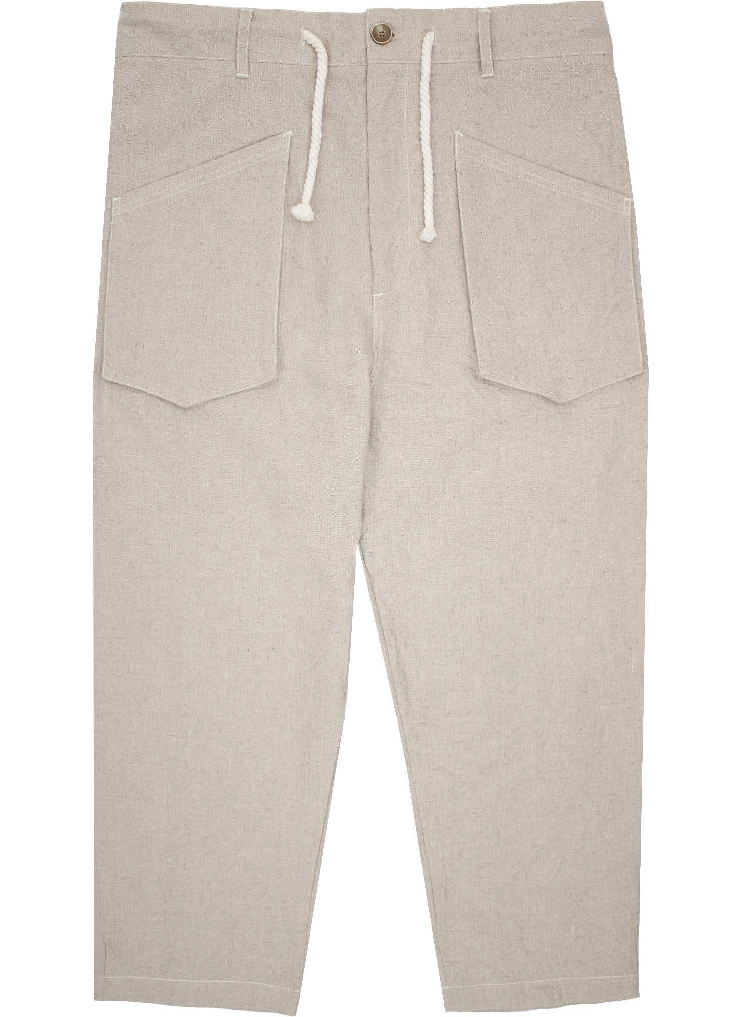 Samuel Linen French Workwear Trouser in Stone