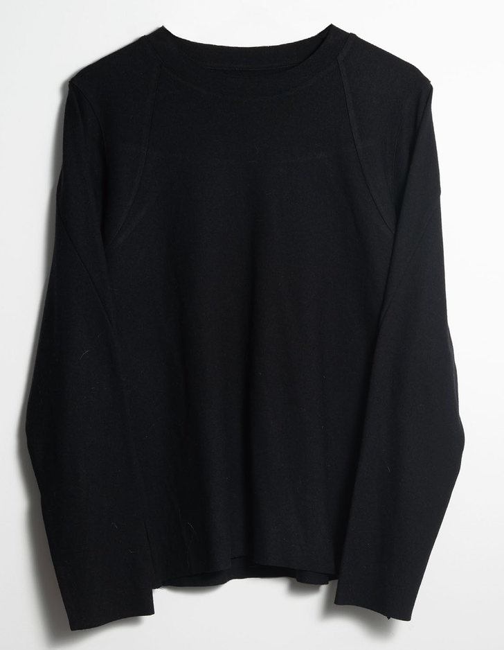 Laser Collar Long Sleeve Knit in Black